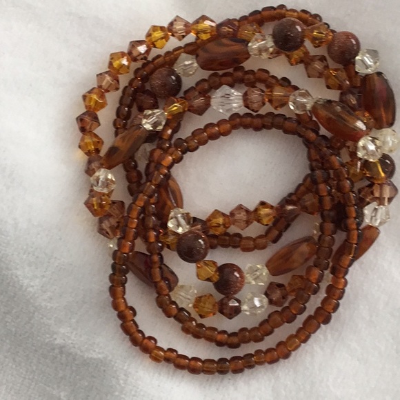 Amber bead stretch bracelets - Picture 2 of 2